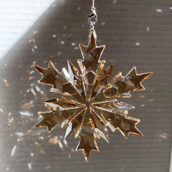 Crystal Snowflake Sun Catcher Christmas Tree Decor Czech Bohemia Crystal Gift - Picture 1 of 9